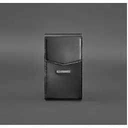 Вертикальна жіноча шкіряна сумка Mini чорна поясна / кроссбоді