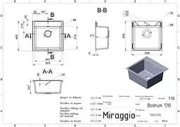 Кухонна мийка Miraggio BODRUM 510 jasmine (0000003) Граніт, Врізна, Жасмин - мініатюра 2