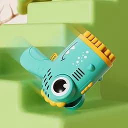 Пістолет для мильних бульбашок Dinosaur Bubble Gun з насадкою на 40 отворів 50ml Green - мініатюра 5