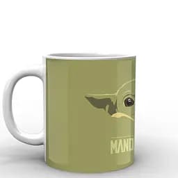 Кухоль GeekLand Зоряні війни Мандаларець Йода на зеленому фоні Star Wars The Mandalorian TM.04.18 330 мл білий