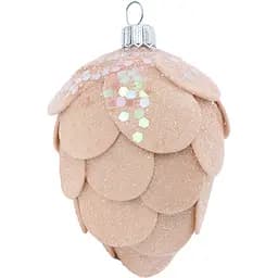 Набір новорічних прикрас на ялинку Dashuri Шишка Кедр 6 штук 7x9 см, пудровий 15556602