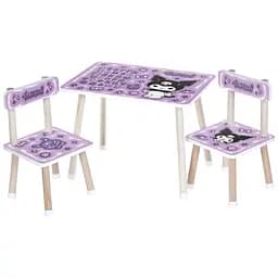 Дитячий столик Bambi Kurоmi M 501-6 дерев'яний з двома стільчиками українська абетка