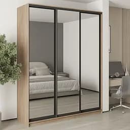 Шафа-купе тридверна MebelStar Комбо BG 3 Дзеркала 190x45x240 см Дуб сонома (MBS-9809)