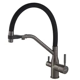 Смеситель для кухни Mixxus Premium Gravity 021 с силиконовым изливом graphite MI6979 Графит