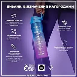 Пляшка для води ION8 1000 мл BPA Free Times To Drink (ЕКО пляшка) Blue &amp; Pink (I8RF1000PBPMOT) - мініатюра 4