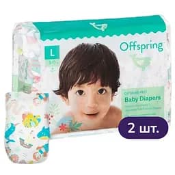 Підгузки Offspring Mystic Water розмір L 9-13 кг 72 шт. (2 уп. х 36 шт.)