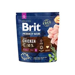 Сухой корм Brit Premium Adult S 1 кг (курица) для взрослых собак мелких пород (весом до 10 кг)
