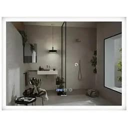 Дзеркало Mixxus FLAT MR04-100x80 з LED Touch, Anti-fog, димером, регулюванням яскравості, годинником (MI6927)