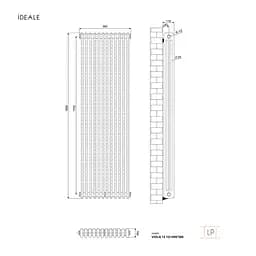 Радіатор дизайнерський Ideale Viola 13 12/1800/560 чорний, Чорний - мініатюра 4