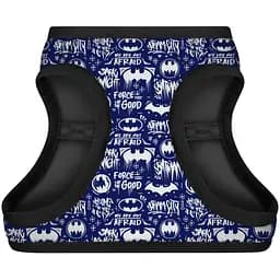 Шлея для собак мягкая Waudog Clothes, с QR паспортом, Бэтмен бело-голубой, XS3, В 32-35 см, С 22-24 см