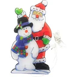 Новогодняя LED декорация Devilon Дед Мороз и снеговик 44х24 см (640164)