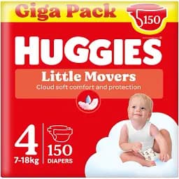 Набір підгузок Huggies Little Movers GIGA 4 (7-18 кг) 150 шт.