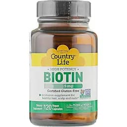 Биотин Country Life Biotin 5000 мкг 120 капсул