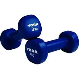 Гантелі для фітнесу York Fitness вінілові круглі 2х3кг синій