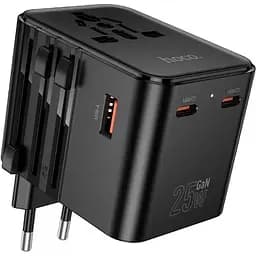 Сетевое зарядное устройство Hoco AC31 USB/2 Type-C PD 25W черный