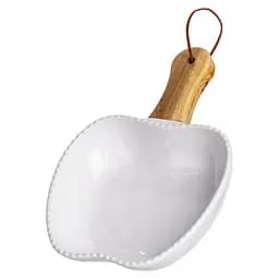 Тарілка порцелянова глибока з ручкою Яблуко 23×16×4 (см) блюдо сервірувальне з ручкою для подачі тарілка сковорода Білий Yiwu ZJH-15-5