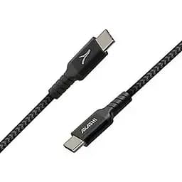 Кабель Akashi Eco Kevlar USB-C – USB-C чорний (1,5 м)