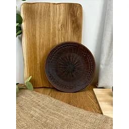 Тарілка 21 см керамічна (глиняна) різьблена Колосок