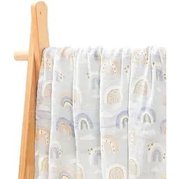 Муслинова дуже якісна пелюшка OldBro Kids Blue Rainbow 100x120 см