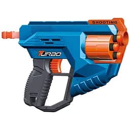 Игрушечный детский пистолет механический с барабаном и мягкими патронами (12 шт.) (25 х 17см)