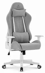 Компьютерное кресло Hell’s HC-2000 Grey-White тканевое