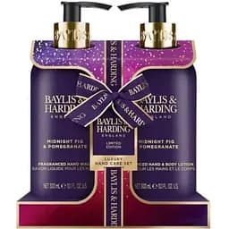 Подарочный набор по уходу за руками Baylis & Harding Midnight Fig & Pomegranate: Жидкое мыло 300 мл + Лосьон для рук и тела 300 мл