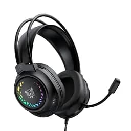 Игровые наушники проводные Onikuma X92 геймерская гарнитура с микрофоном и RGB подсветкой Black (19120)