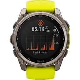 Смарт-годинник Garmin Fenix 8 Solar Sapphire 51mm Titanium with Amp Yellow/Graphite Silicone Band (010-02907-20) [116854] - мініатюра 2