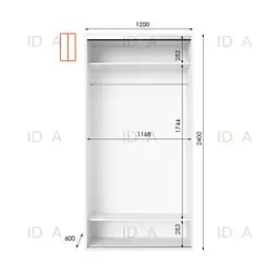 Шафа-купе Idea серія 8 120 x 60 x 240 см Білий Дзеркало - мініатюра 2