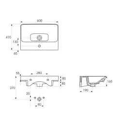 Умивальник меблевий Cersanit Mille Slim 60х41 см K675-002 30412 - мініатюра 4