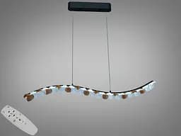 Підвісна LED люстра Diasha MD2511/1000BK хвиляста чорна 55Вт з пультом