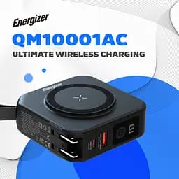 УМБ Energizer Magnetic Wireless 10000mAh 20W PD,AC зарядка,QI-15W, built-in USB-C,USB-А,USB-C In/Out - мініатюра 6