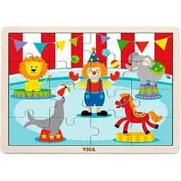 Деревянный пазл Viga Toys Цирк 16 элементов (51455)