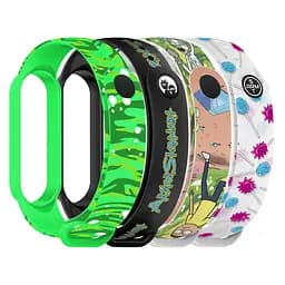 Комплект силіконових ремінців для фітнес браслетів Xiaomi Mi Band 5/6/7, Silicone, rm new, зі зручною застібкою, на фітнес трекер та смарт годинник, ArmorStandart (ARM77067)