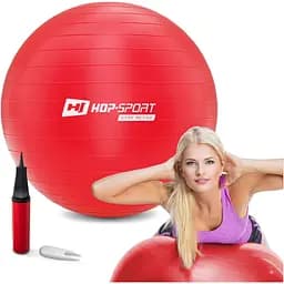 Фітбол Hop-Sport 75см червоний + насос 2020 - мініатюра 3