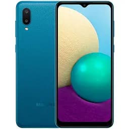 Смартфон SAMSUNG Galaxy A02 6.50" 720x1600 32GB Android mSD SDHC/SDXC standard up to 512GB mUSB BT HSPA 3G 4G HSPA+ LTE Grade C Seller Refurbished Blue