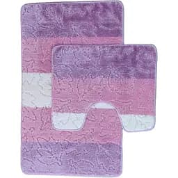 Набір килимків для ванної Vezzer Avangartline 60x100 та 60x50 см рожевий (VZA05244)