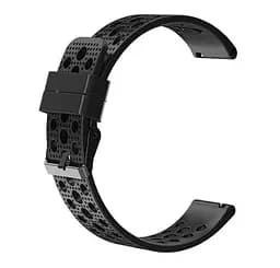 Ремінець для Samsung Galaxy Watch 4 Classic 46mm - чорний силікон розмір L ширина кріплення 20мм Watchbands double (WB00S4DUBLEBLACK446) - мініатюра 3