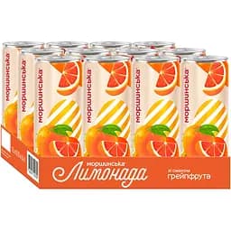 Упаковка напою Моршинська Лимонада Грейпфрут середньогазований 3.96 л (0.33 л x 12 шт.) - мініатюра 7
