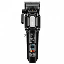 Акумуляторна машинка для стрижки VGR V-600, 6 насадок, регулятор висоти, 7000 RPM, LED-дисплей Чорна