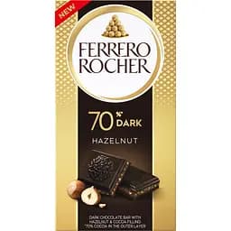 Шоколад Ferrero Rocher чорний (70%) з лісовим горіхом 90 г