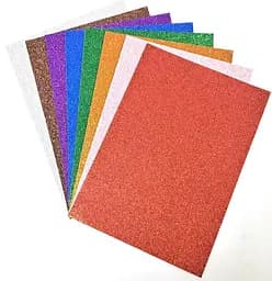 Набір кольорового паперу з глітером, 21x29.7 см, 8 аркушів, GL250-8, різнокольоровий