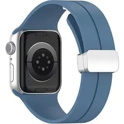 Ремінець DK для Apple Watch 38mm (Series 1 / 2 / 3) Silicone Sport Magnetic (017247) (azure blue / silver) - мініатюра 2