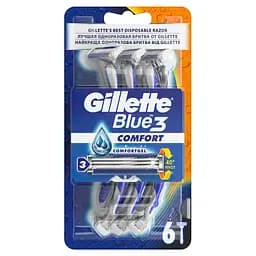 Одноразові станки для гоління Gillette Blue 3 Comfort 6 шт.