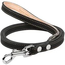 Поводок двойной Collar, с прошивкой, 122х1,4 см, черный