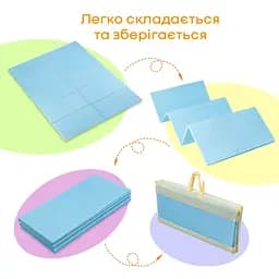 Дитячий складний термокилимок Sticker Wall однотонний 2000х1500х10мм Блакитний 297 SW-00001190 - мініатюра 5
