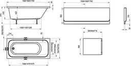 Ванна акрилова Ravak Chrome 170x75 C741000000 - мініатюра 5