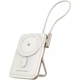 УМБ Choetech Magnetic Wireless 10000mAh 20W PD USB-C In/Out, Qi-15W,buid-in cabel White (B735-CCWH) - мініатюра 7