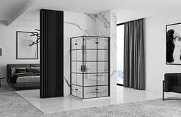 Душова кабіна Rea Molier 2 90x90 black REA-K8538 + REA-K8538, Чорний матовий, Універсальна, прозрачний, Чорний матовий - мініатюра 2