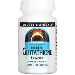Натуральная добавка Source Naturals Reduced Glutathione Complex Апельсин 100 леденцов